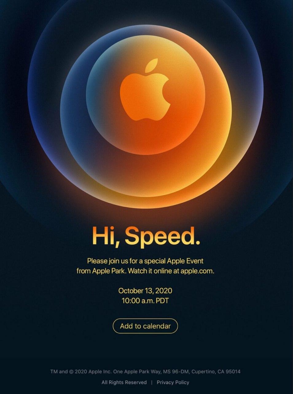 苹果宣布10月13日举行新的“ Hi，Speed” iPhone 12活动