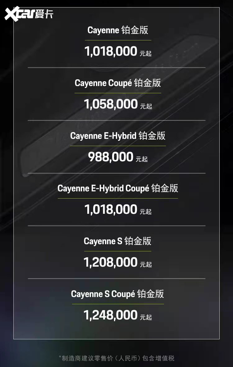 保时捷Cayenne铂金版