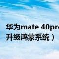 华为mate 40pro如何升级鸿蒙系统（华为mate40pro怎么升级鸿蒙系统）
