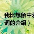 我比想象中爱你歌词（关于我比想象中爱你歌词的介绍）