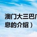 澳门大三巴广水信息（关于澳门大三巴广水信息的介绍）