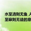 水至清则无鱼 人至察则无徒的意思（关于水至清则无鱼 人至察则无徒的意思的介绍）