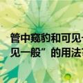 管中窥豹和可见一斑的区别（“管中窥豹可见一斑”“和可见一般”的用法?）