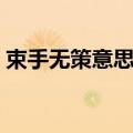 束手无策意思相近的是什么（束手无策意思）