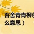客舍青青柳色新的客舍是什么意思（客舍是什么意思）
