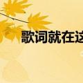歌词就在这一瞬间才发现你就在我身边