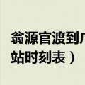 翁源官渡到广州天河客运站时刻表（天河客运站时刻表）