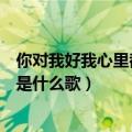 你对我好我心里都知道是什么歌曲（你对我好我心里都知道是什么歌）