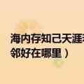 海内存知己天涯若比邻好在哪里赏析（海内存知己天涯若比邻好在哪里）