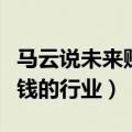马云说未来赚钱的行业有哪些（马云说未来赚钱的行业）