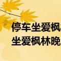 停车坐爱枫林晚,霜叶红于二月花翻译（停车坐爱枫林晚）