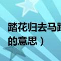 踏花归去马蹄香是什么意思（踏花归来马蹄香的意思）