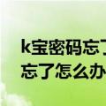 k宝密码忘了怎么办手机可以改吗（k宝密码忘了怎么办）