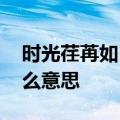 时光荏苒如白驹过隙 往事依稀若素月流空什么意思