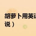 胡萝卜用英语怎么说复数（胡萝卜用英语怎么说）