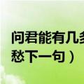 问君能有几多愁下一句搞笑版（问君能有几多愁下一句）