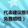 代表建议推行免费婚检的通知（代表建议推行免费婚检）