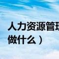 人力资源管理做什么工作内容（人力资源管理做什么）