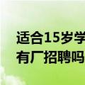 适合15岁学生的暑假工在江门礼乐文昌附近有厂招聘吗?