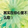 其实在你心里不只是我什么歌（其实在你心里不只是我是什么歌）