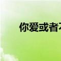 你爱或者不爱我 爱就在那里是谁写的