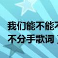 我们能不能不分手歌词是什么歌（我们能不能不分手歌词）