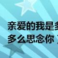 亲爱的我是多么思念你（亲爱的你可知道我有多么思念你）