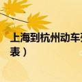 上海到杭州动车列车时刻表查询（上海到杭州动车列车时刻表）