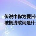 传说中你为爱甘心被搁浅歌词是什么歌（传说中你为爱甘心被搁浅歌词是什么意思）
