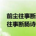 前尘往事断肠诗 侬为君痴君不知全诗（前尘往事断肠诗）