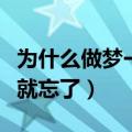 为什么做梦一醒来就忘了（为什么一觉醒来梦就忘了）