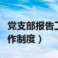 党支部报告工作制度多久一次（党支部报告工作制度）