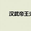 汉武帝王夫人最得宠（汉武帝王夫人）