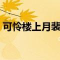可怜楼上月裴回还是徘徊（可怜楼上月裴回）