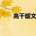 高干暖文温馨文（温馨高干文推荐）