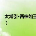 太常引·两株如玉瘦相邻（关于太常引·两株如玉瘦相邻简介）