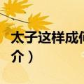 太子这样成何体统（关于太子这样成何体统简介）
