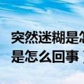 突然迷糊是怎么回事我百度查一下（突然迷糊是怎么回事）