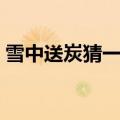 雪中送炭猜一个生肖（雪中送炭打一个生肖）