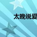 太晚说爱你（关于太晚说爱你简介）