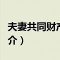 夫妻共同财产范围（关于夫妻共同财产范围简介）