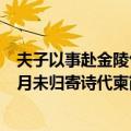 夫子以事赴金陵旬月未归寄诗代柬（关于夫子以事赴金陵旬月未归寄诗代柬简介）