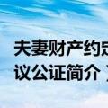 夫妻财产约定协议公证（关于夫妻财产约定协议公证简介）