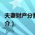 夫妻财产分割模式（关于夫妻财产分割模式简介）