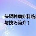 头颈肿瘤外科临床实践与技巧（关于头颈肿瘤外科临床实践与技巧简介）