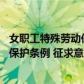 女职工特殊劳动保护条例 征求意见稿（关于女职工特殊劳动保护条例 征求意见稿简介）