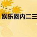 娱乐圈内二三事（关于娱乐圈内二三事简介）