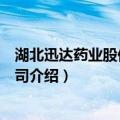 湖北迅达药业股份有限公司（关于湖北迅达药业股份有限公司介绍）