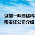 湖南一味网络科技有限责任公司（关于湖南一味网络科技有限责任公司介绍）