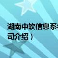 湖南中软信息系统有限公司（关于湖南中软信息系统有限公司介绍）